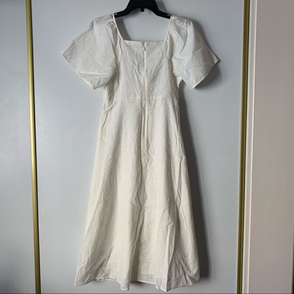 Madewell White Eyelet Tie-Front Midi Dress - Picture 15 of 15
